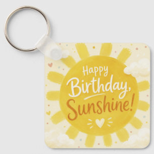 Chaveiro Amarelo Alegre Sol Feliz Aniversário