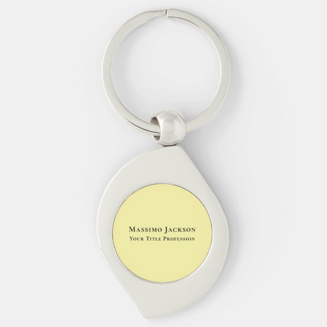 Chaveiro Amarelo Claro Simples Elegante Profissional Modern (Frente)