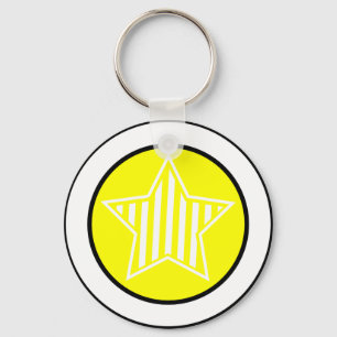 Chaveiro amarelo e branco da estrela