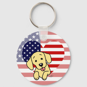 Chaveiro Amarelo Labrador American Heart