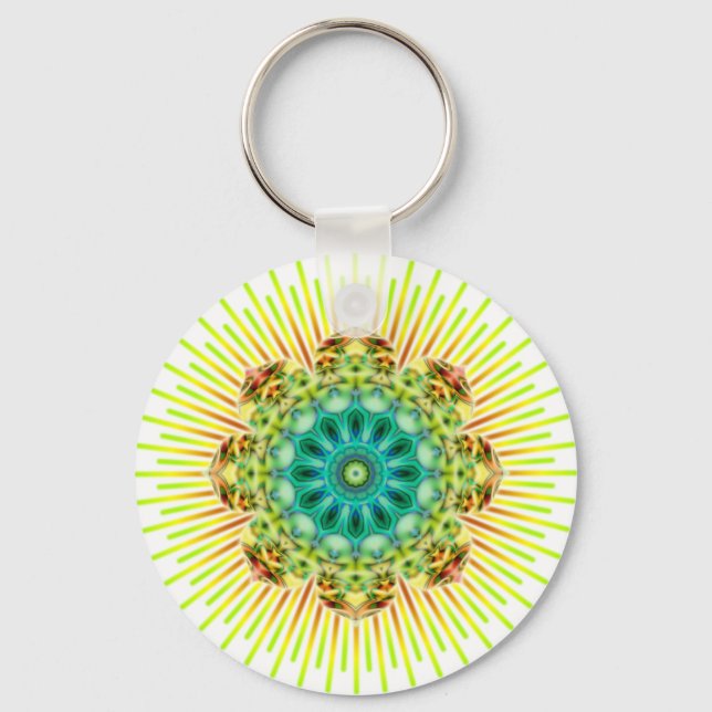 Chaveiro Amarelo Mandala | faça seu próprio histórico (Frente)