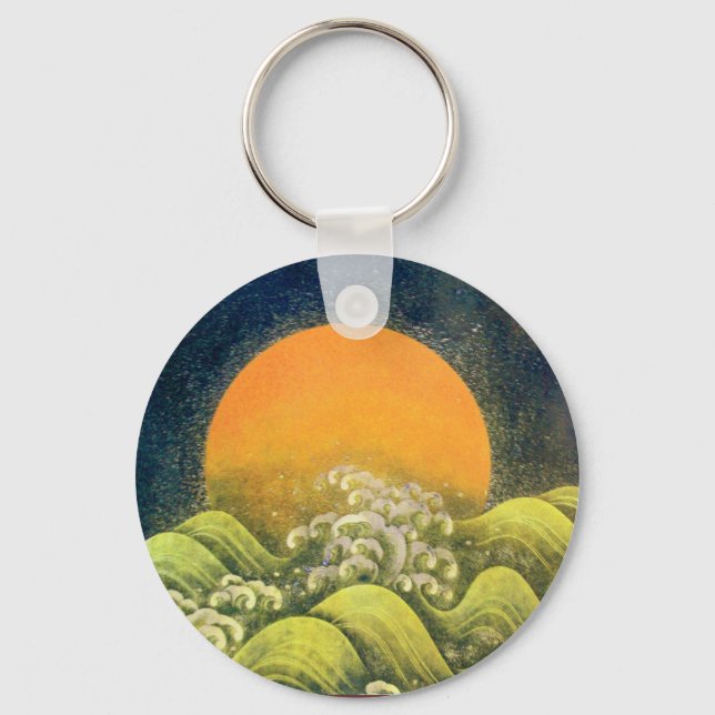 Chaveiro AMATERASU, SUN GODDESE verde amarelo preto (Frente)