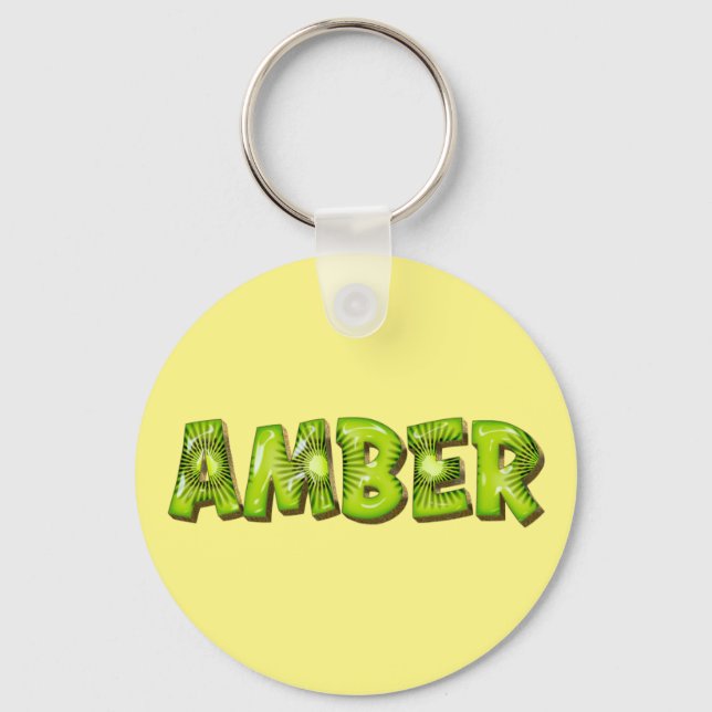 Chaveiro Amber Name Kiwi Design Schlüsselanhänger (Frente)