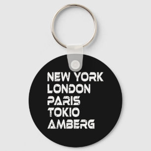 Chaveiro Amberg New York London Tokio Paris Anhänger