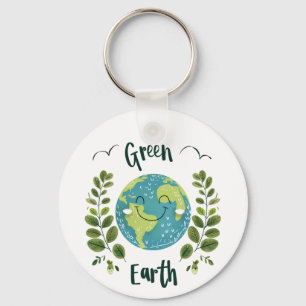 Chaveiro Ambiente mundial - Terra sorridente com Terra Verd