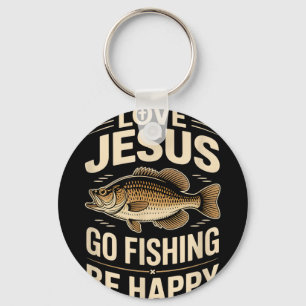 Chaveiro Ame Jesus vá pescar divertido ditado vintage crapp