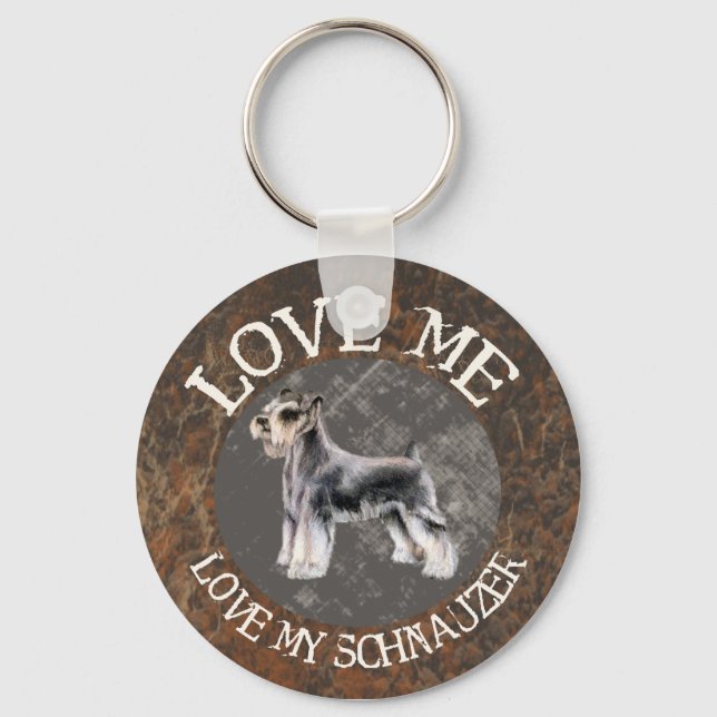 Chaveiro Ame-me, ame meu Schnauzer (Frente)