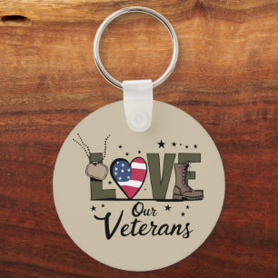 Chaveiro Ame o Dia dos Nossos Veteranos Orgulhoso Dia do Ve
