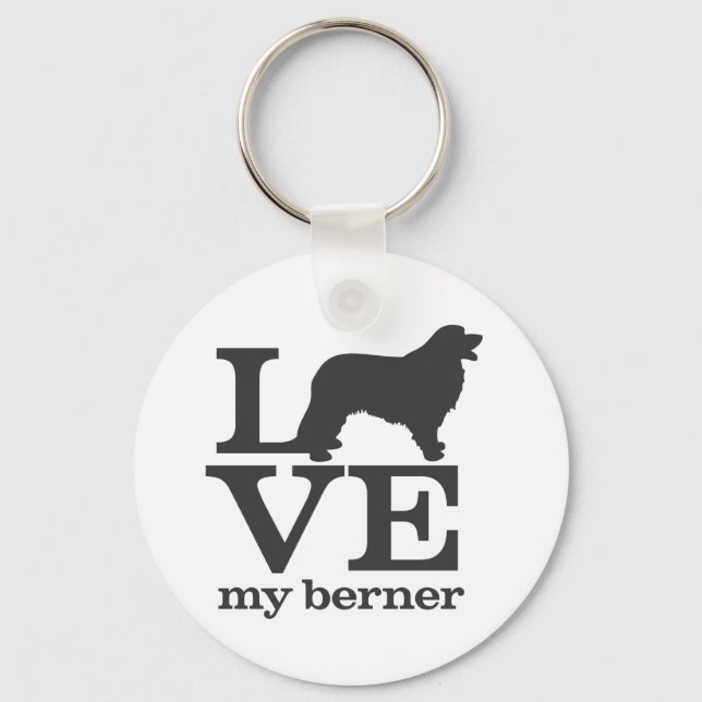 Chaveiro Ame o meu cão de montanha Bernese (Frente)