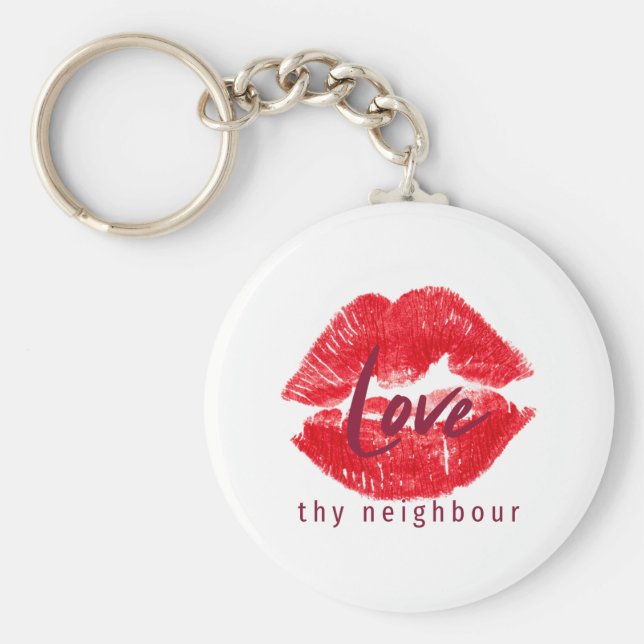 Chaveiro Ame o seu vizinho, citando as bebidas de travessei (Frente)