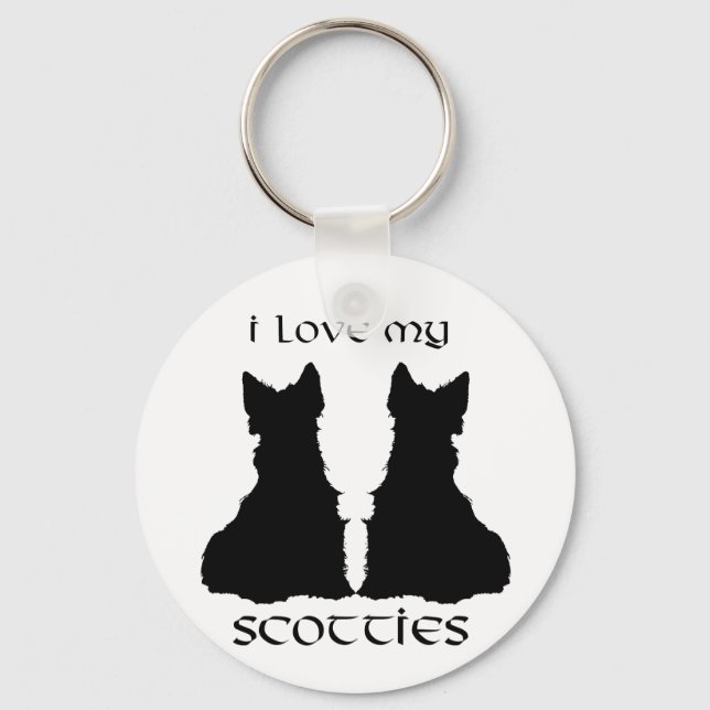 Chaveiro Ame Os Meus Scotties Silhouette (Frente)