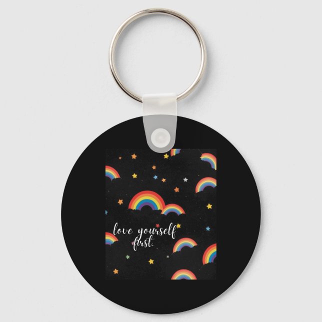 Chaveiro Ame-Se Primeiro Rainbow Priker Sticker (Frente)