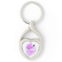 Ame Viagem Airplane Heart Keyring