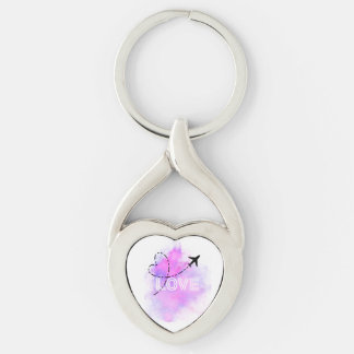 Chaveiro Ame Viagem Airplane Heart Keyring