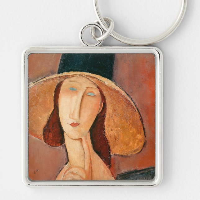 Chaveiro Amedeo Modigliani - Jeanne Hebuterne em Grande Cha (Frente)