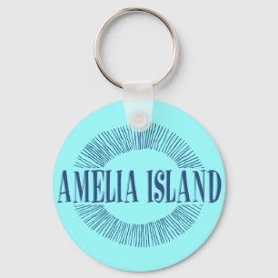 Chaveiro Amelia Island no azul com design do sol
