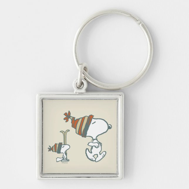 Chaveiro Amendoins | Triagem de Esqui de Snoopy & Woodstock (Frente)
