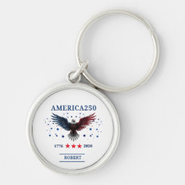 Chaveiro AMERICA250 Independence Day 1776 - 2026 NAME