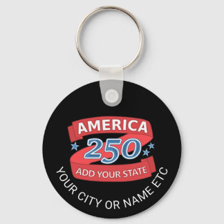 Chaveiro America 250 Add State Create Your Own Patriotic