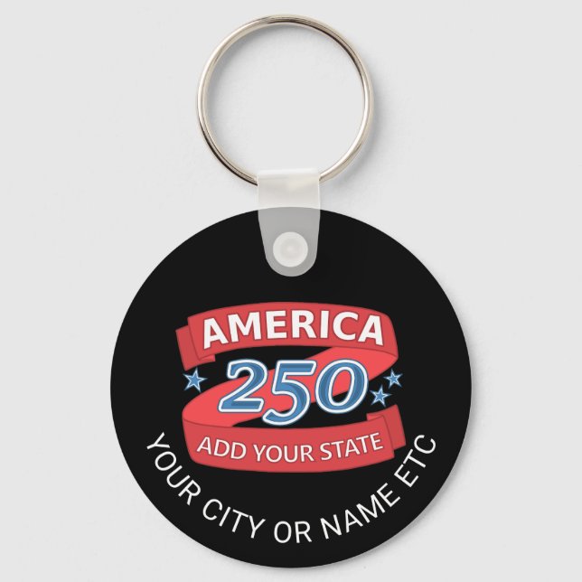 Chaveiro America 250 Add State Create Your Own Patriotic (Frente)