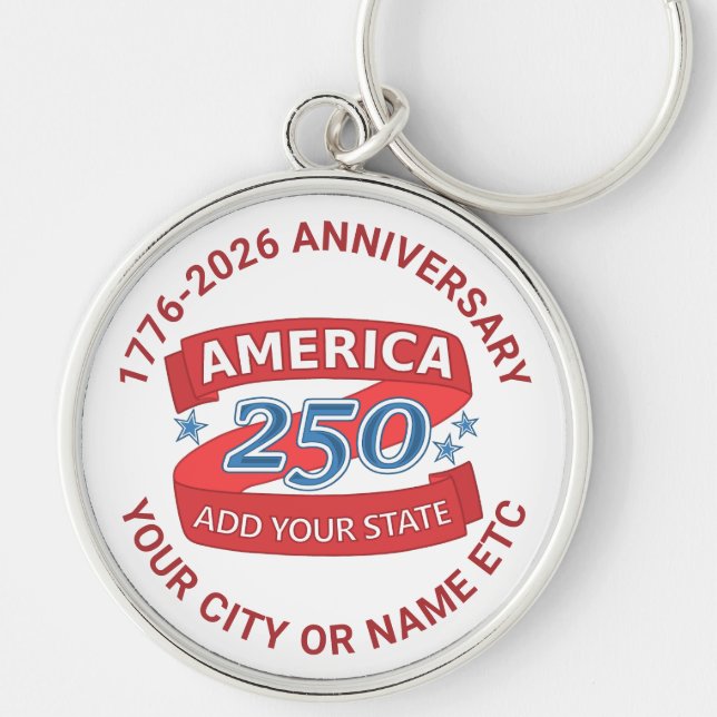 Chaveiro America 250 Add State USA Anniversary Keepsake (Frente)