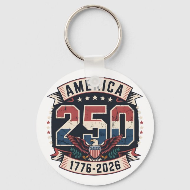 Chaveiro America 250 Patriotic  Vintage Style Design (Frente)