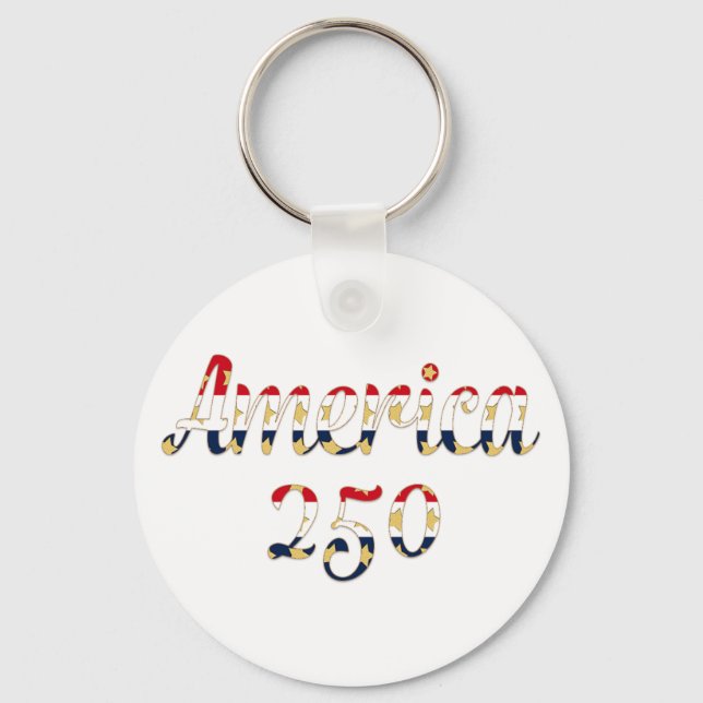 Chaveiro América 250 Vermelho, Branco Azul Dourado Falso (Frente)