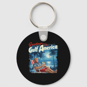 Chaveiro América do Golfo Trump 2024 Retro Beach Usa