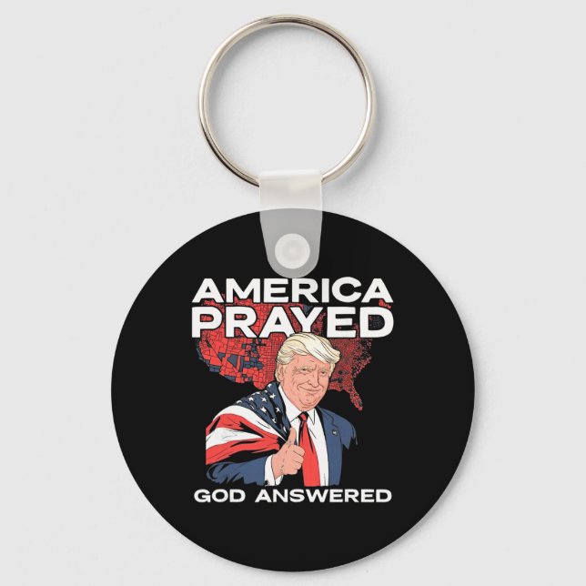 Chaveiro América Rezou Deus Respondeu Trump  (Frente)