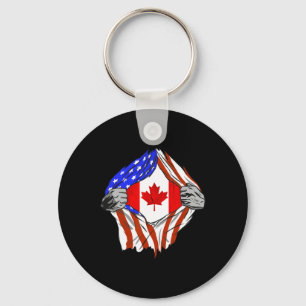 Chaveiro América Usa Bandeira Canadense Peito Raízes Canade