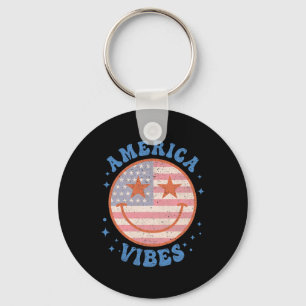 Chaveiro América Vibes Rosto Feliz Sorriso Bandeira America