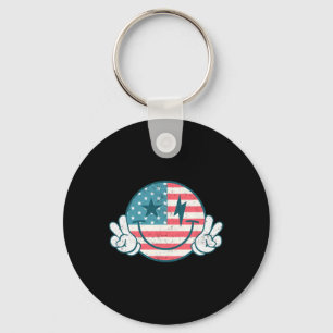 Chaveiro América Vibes Rosto Sorridente Bandeira Americana
