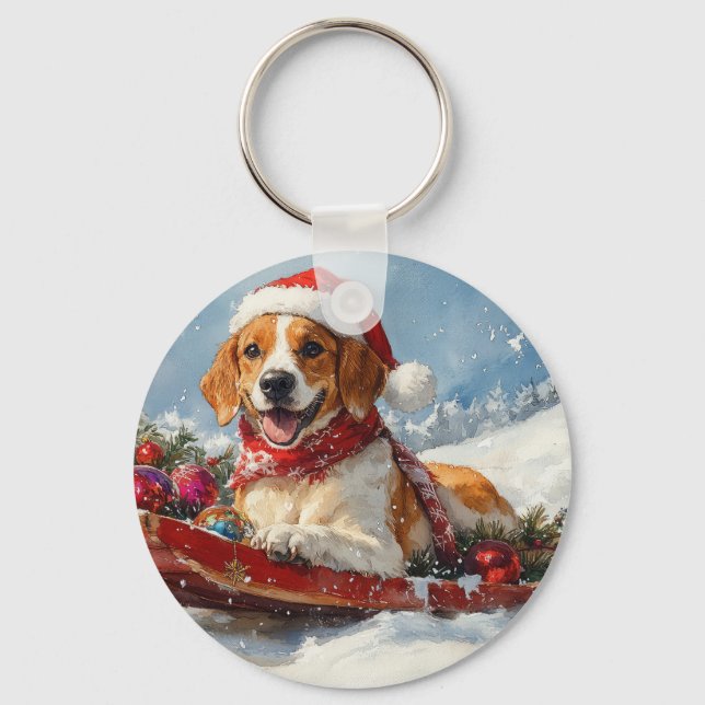 Chaveiro American English Foxhound no Sledge Christmas (Frente)