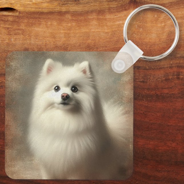 Chaveiro American Eskimo Dog (Verso)