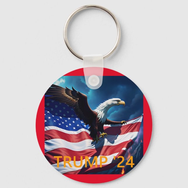 Chaveiro American Flag American American Eagle TRUMP 2024 (Frente)