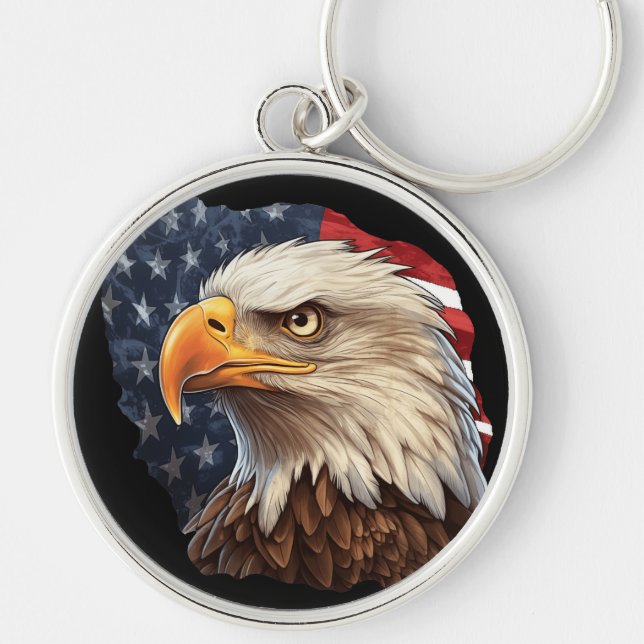 Chaveiro American Flag Bald Eagle (Frente)