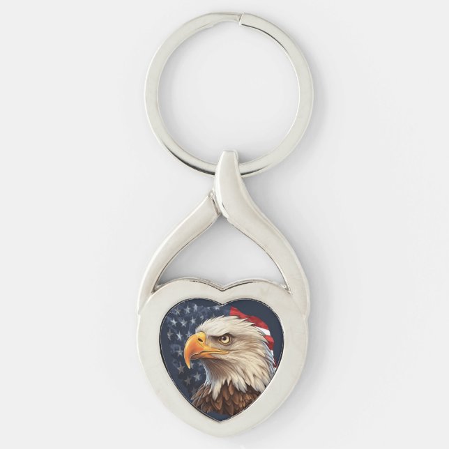 Chaveiro American Flag Bald Eagle (Frente)