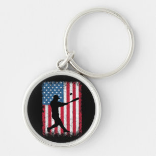 Chaveiro American Flag Baseball Team Presente para Men Boys