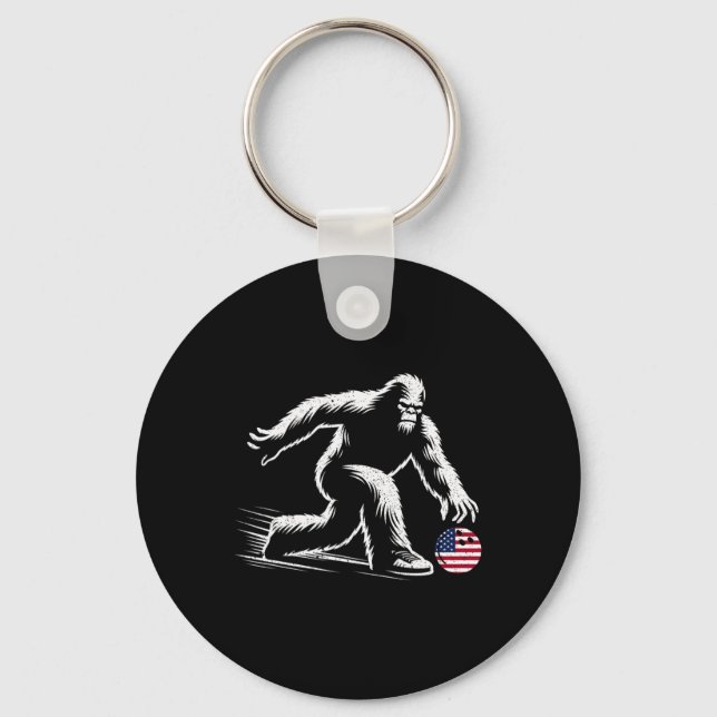 Chaveiro American Flag Bigfoot Boliche Bowler (Frente)