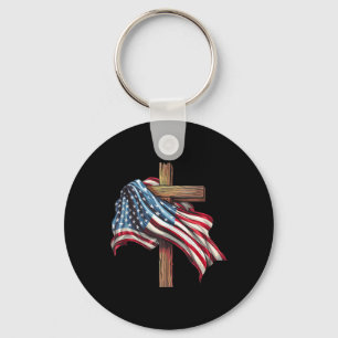 Chaveiro American Flag Christian Cross Jesus 4 De Julho Pa