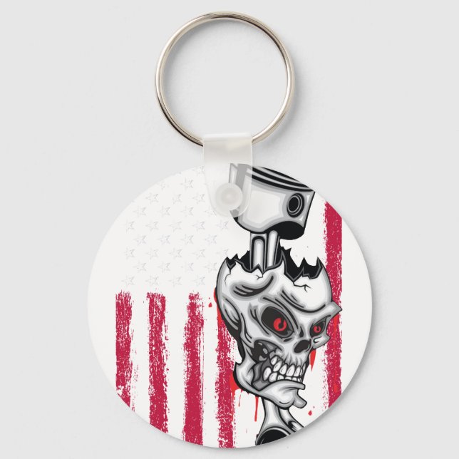 Chaveiro American Flag Piston Muscle Car 5 (Frente)