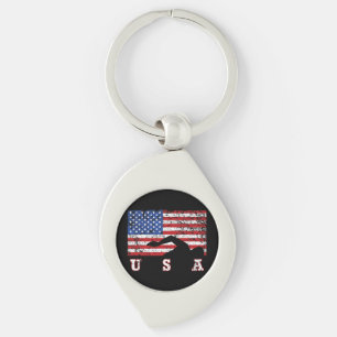Chaveiro American Flag USA Gift Natação Team Premium