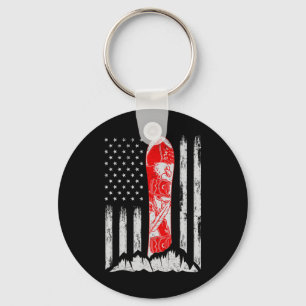 Chaveiro American Flag Vintage Legal Snowboard Sno