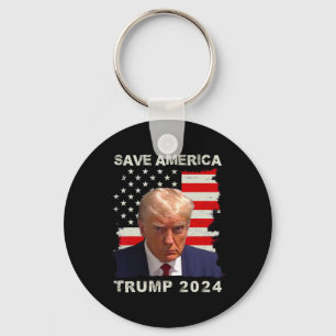 Chaveiro American Free Trump Mug Shot 2024 American Flag