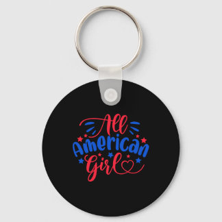 Chaveiro American Girl Independence Day 4 de julho Usa Flag