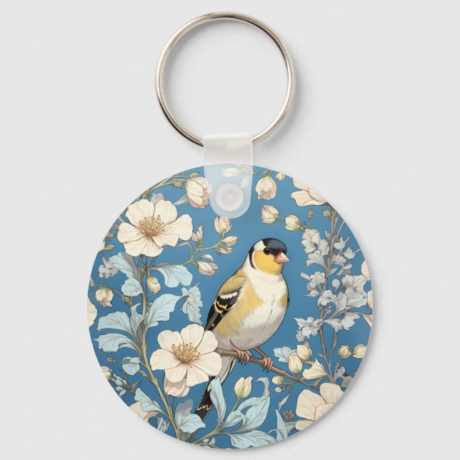 Chaveiro American Goldfinch William Morris Inspired (Frente)
