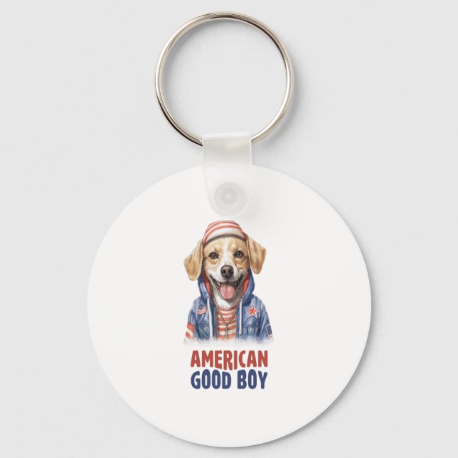 Chaveiro American GoodBoy Dog US Jaqueta de julho (Frente)