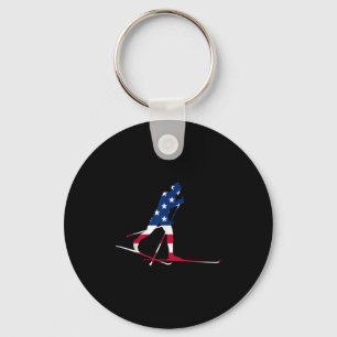 Chaveiro American Usa Flag Nórdico Ski Legal Skier Gift Top