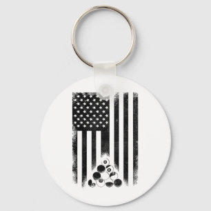 Chaveiro American Usa Flag Rack Piscina Billiard Player Bil
