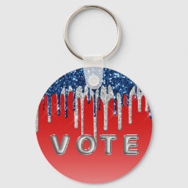 Chaveiro Americana Glitter Drip Vote